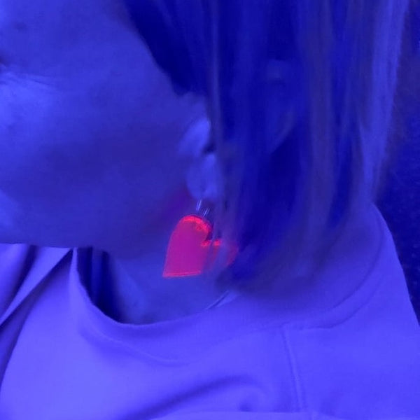 Ohrhänger „Rotes Herz“ Transparent