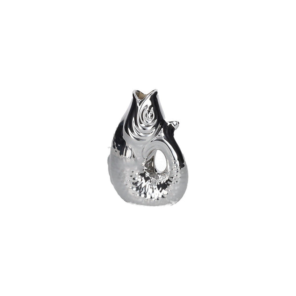 Vase "Fisch" Keramik Silber 13cm