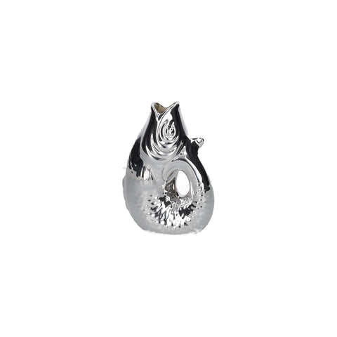 Vase "Fisch" Keramik Silber 13cm