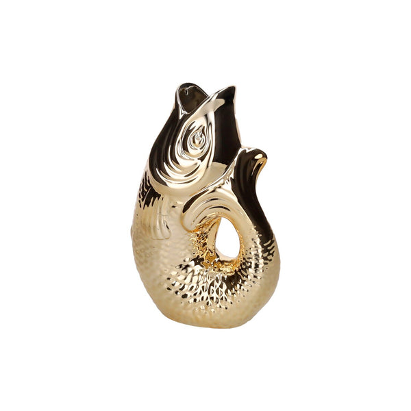 Vase "Fisch" Keramik Gold 25cm