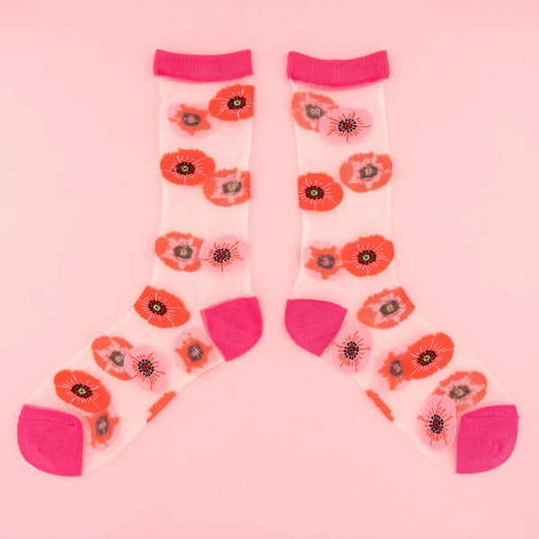 Socken transparent mit Motiv
