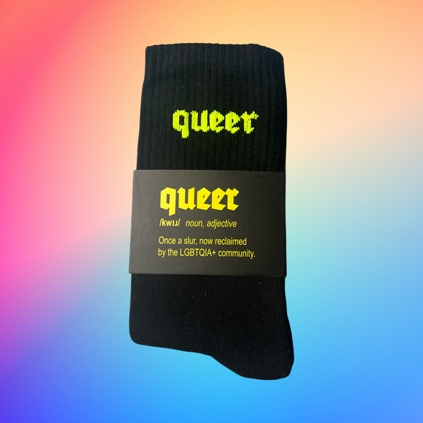 Socken "Queer" Schwarz/Neongelb