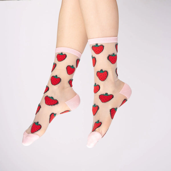 Socken transparent mit Motiv