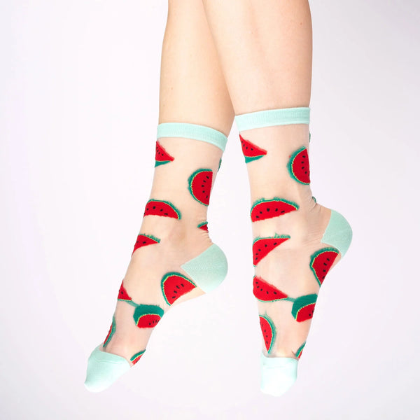 Socken transparent mit Motiv