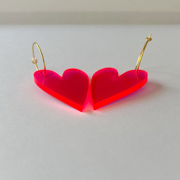 Ohrhänger „Rotes Herz“ Transparent