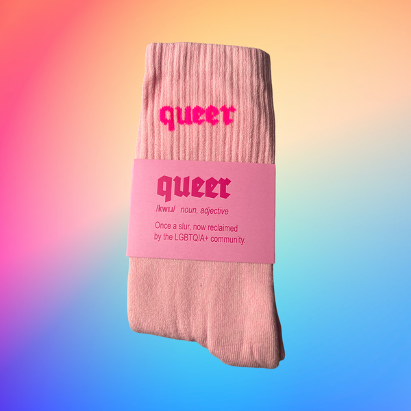 Socken "Queer" Pink mit Neon-Pink