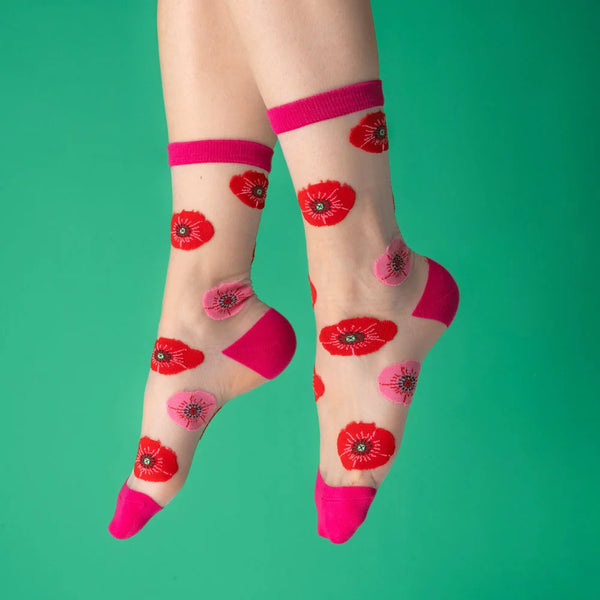 Socken transparent mit Motiv