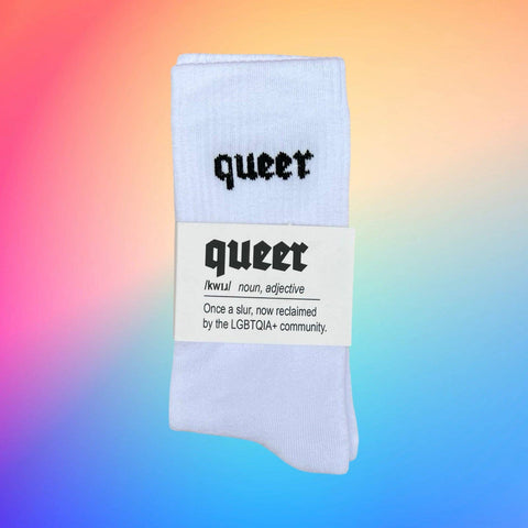 Socken "Queer" weiß/schwarz