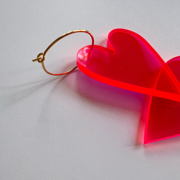 Ohrhänger „Rotes Herz“ Transparent