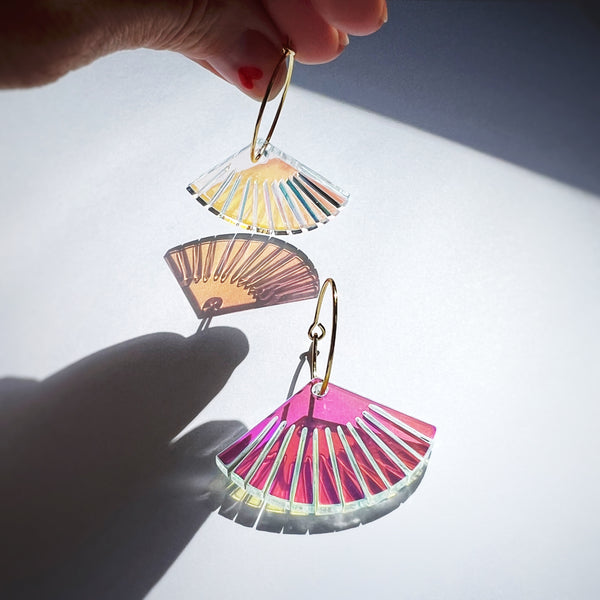 Ohrhänger „Famose Fächer“ Transparent