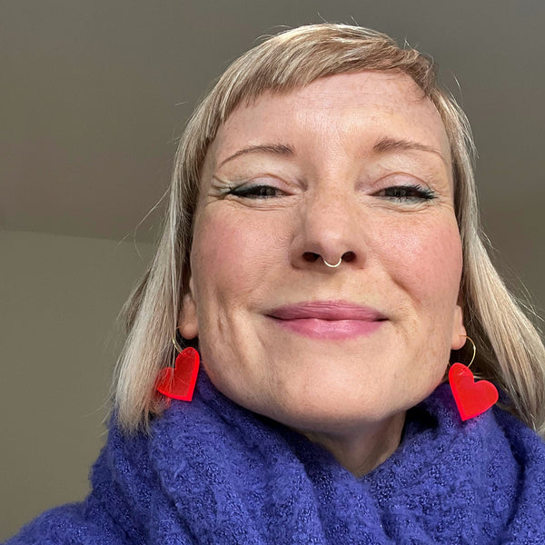 Ohrhänger „Rotes Herz“ Transparent