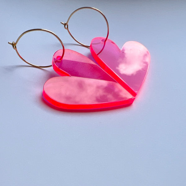 Ohrhänger „Rotes Herz“ Transparent