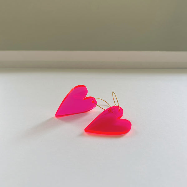 Ohrhänger „Rotes Herz“ Transparent