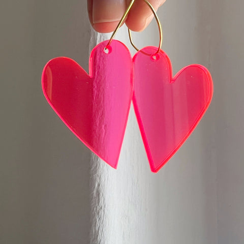 Ohrhänger „Rotes Herz“ Transparent