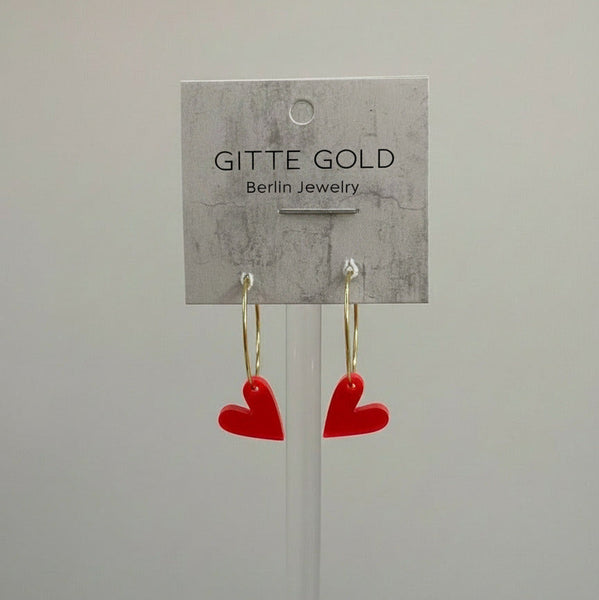 Ohrhänger „Rotes Herz“ Transparent