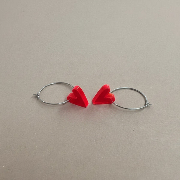 Ohrhänger „Rotes Herz“ Transparent