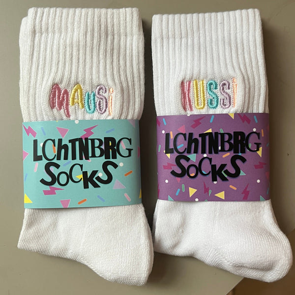 Tennissocken "Kussi" und "Mausi"