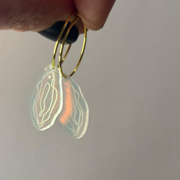 Ohrhänger „Vulva“ Regenbogen