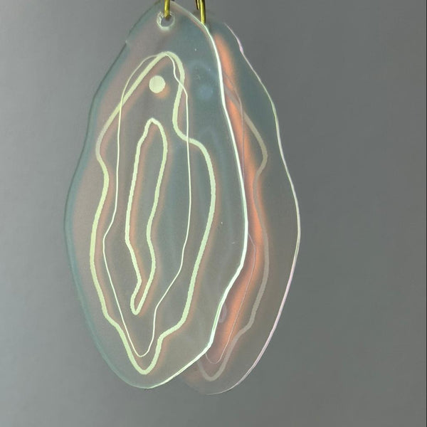 Ohrhänger „Vulva“ Regenbogen