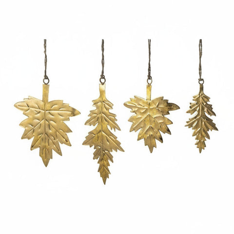 Weihnachtsbaumschmuck blinkende Blätter - Set