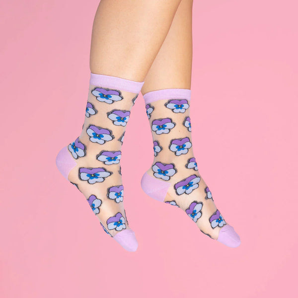 Socken transparent mit Motiv