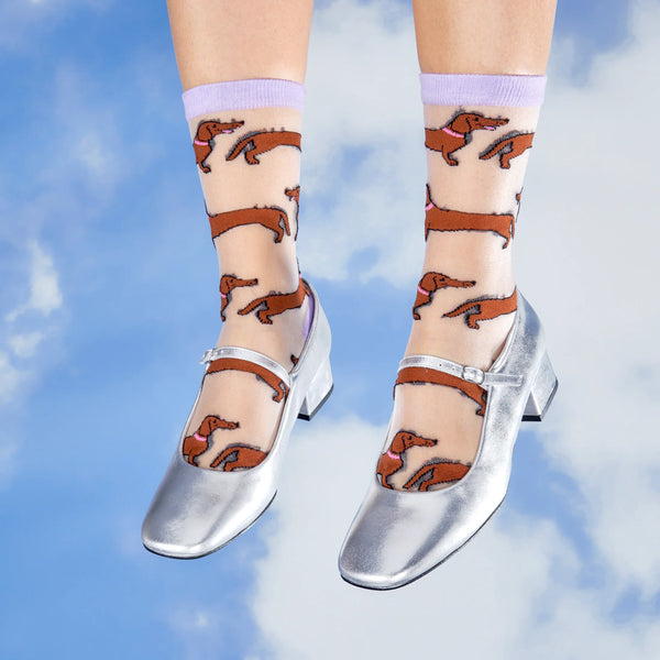 Socken transparent mit Motiv