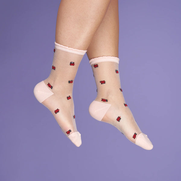 Socken transparent mit Motiv