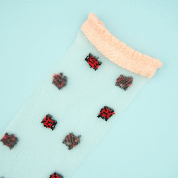 Socken transparent mit Motiv