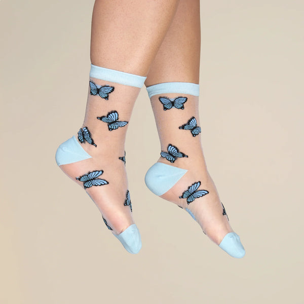 Socken transparent mit Motiv