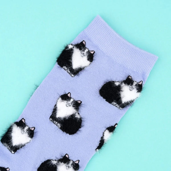 Baumwollsocken "Lila Katze"