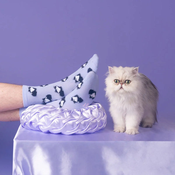 Baumwollsocken "Lila Katze"