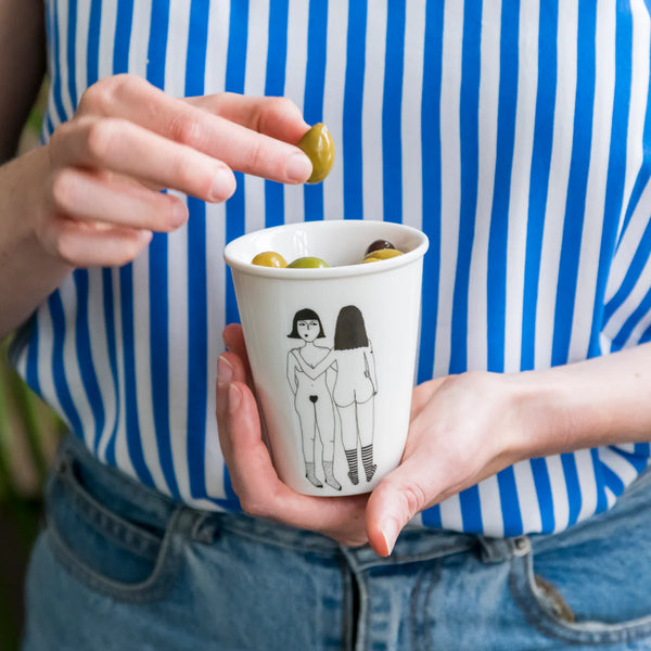 Becher Porzellan verschiedene Motive