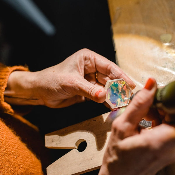 Creolen Zebra "Kaleidoskop" Silber