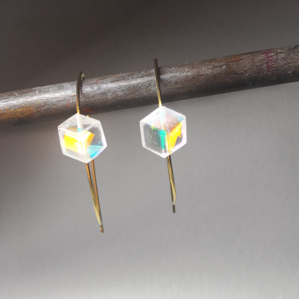 Halbmond-Creolen "Kaleidoskop" Gold