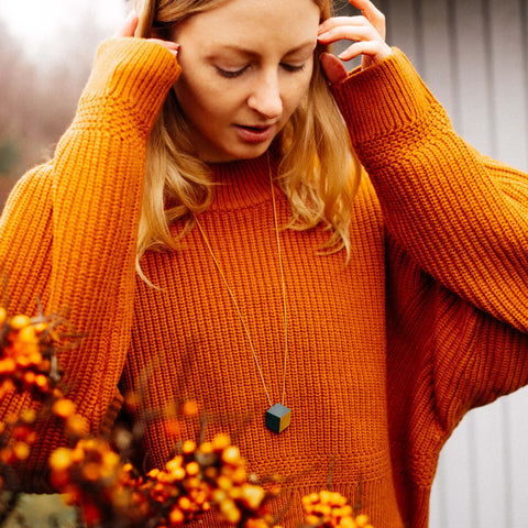 Kette lang "Ambivalenz" Schwarz-Gold