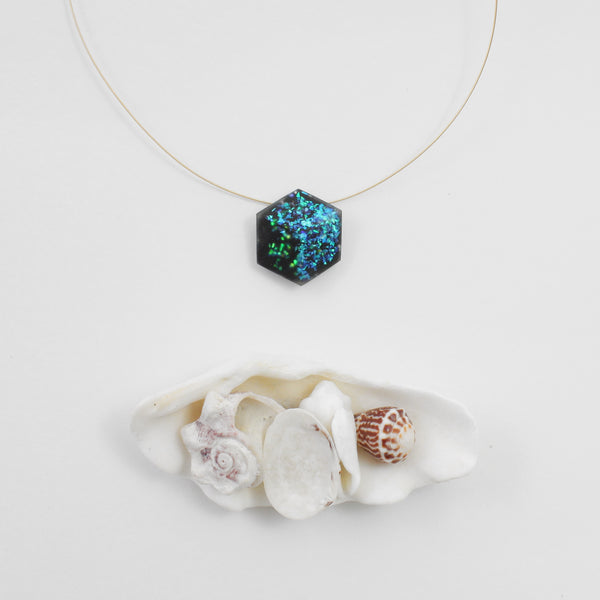 Kette "Ocean" Blau-Grün-Gold