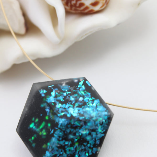 Kette "Ocean" Blau-Grün-Gold