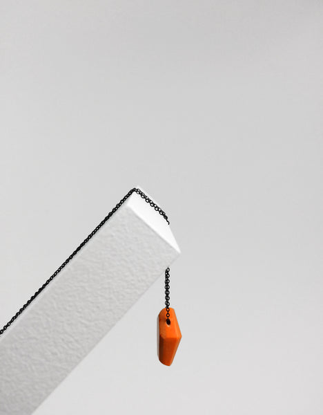 Kette lang "Purismus" Orange Schwarz