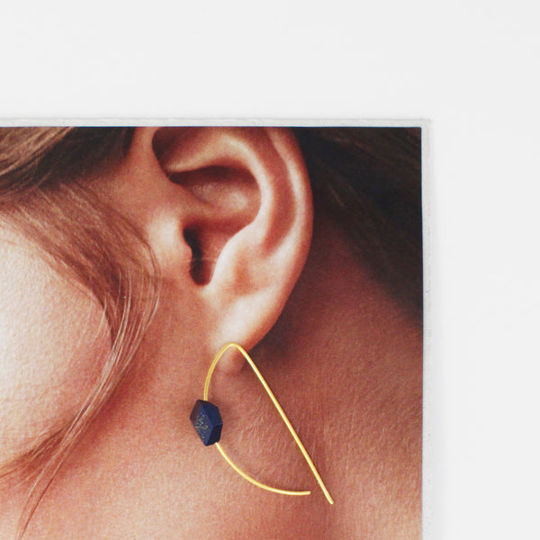 Halbmond-Creolen "Galaxie" Dunkelblau