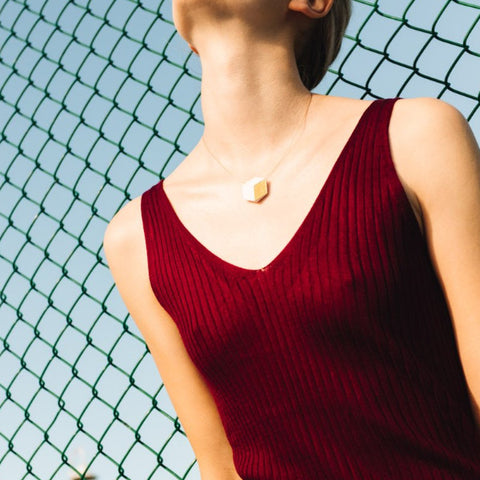 Kette "Ambivalenz" Weiß-Gold