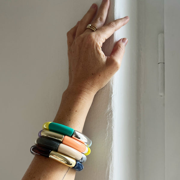 Armreifen Bunt mit Perle