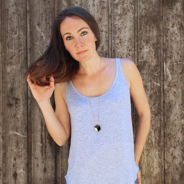 Kette lang "Ambivalenz" Schwarz-Gold