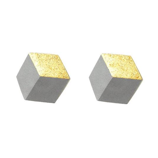 Ohrstecker MINI "Ambivalenz" Grau-Gold