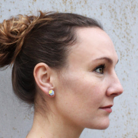 Ohrstecker "Ambivalenz" Hellblau-Gold