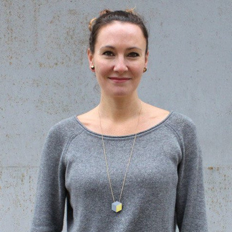 Kette lang "Ambivalenz" Hellblau-Gold