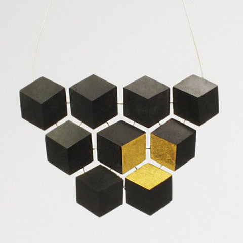 Collier "Ambivalenz" Schwarz-Gold