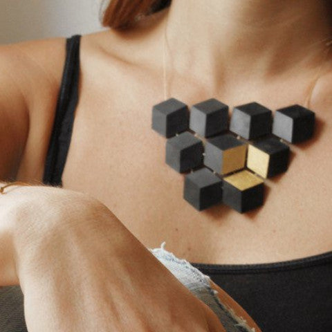 Collier "Ambivalenz" Schwarz-Gold