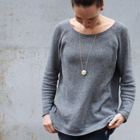 Kette lang "Ambivalenz" Grau-Gold