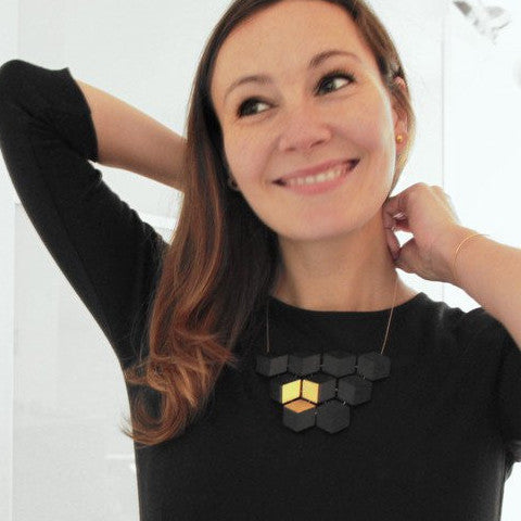 Collier "Ambivalenz" Schwarz-Gold