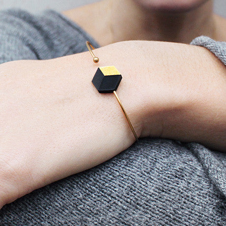 Armreifen "Ambivalenz" Schwarz-Gold